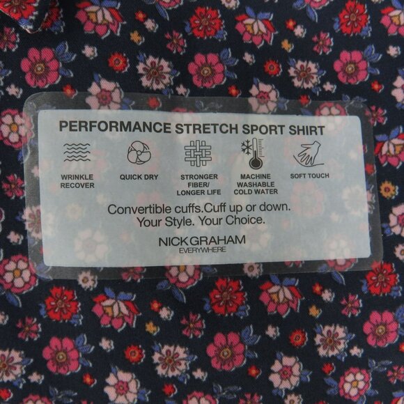 Nick Graham Men's Performance Stretch Short Sleeve Button Up Shirt Small NWT - Picture 3 of 4